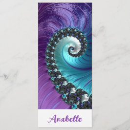 Abstract Paars Turquoise Spiral Fractal Bladwijzer