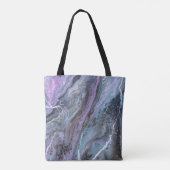 Abstract paars & turquoise stroming tote bag (Achterkant)