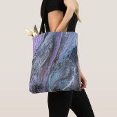 Abstract paars & turquoise stroming tote bag (Dichtbij)