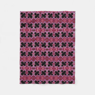 Abstract Paars Zwart Procentteken Fractal Patroon Fleece Deken