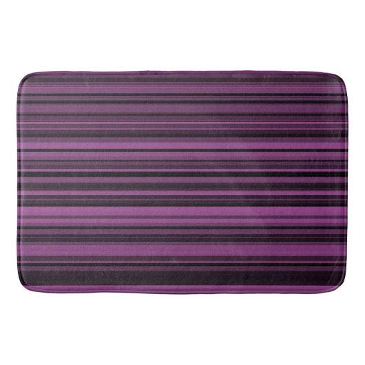 Abstract Paars Zwart Strepen Badmat (Voorkant)