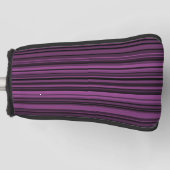Abstract Paars Zwart Strepen Golfheadcover (Voorkant)