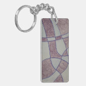 Abstract paarse acrylen sleutelhanger (Voorkant Links)