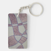 Abstract paarse acrylen sleutelhanger (achterkant)