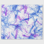 Abstract paarse blauwe witte Alcohol Ink-kunst Cadeaupapier (Vlak)
