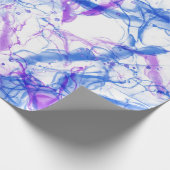 Abstract paarse blauwe witte Alcohol Ink-kunst Cadeaupapier (Hoek)