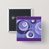 Abstract paarse cirkels in mid-century geometrisch vierkante button 5,1 cm (Voorkant /achterkant)