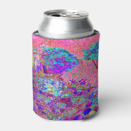 Abstract Paarse en Blauwe Hortensia met Magenta Blikjeskoeler