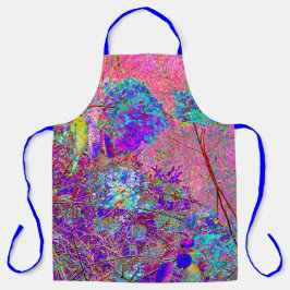 Abstract paarse en blauwe hortensia met magenta schort