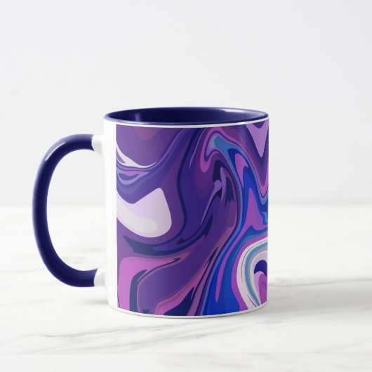 Abstract Paarse en blauwe wervelontwerp Mok (Links)
