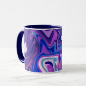 Abstract Paarse en blauwe wervelontwerp Mok (Voorkant links)