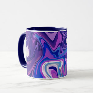 Abstract Paarse en blauwe wervelontwerp Mok