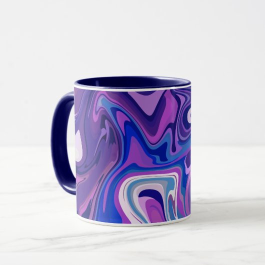 Abstract Paarse en blauwe wervelontwerp Mok (Voorkant links)