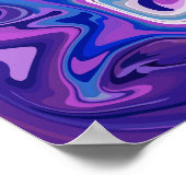 Abstract Paarse en blauwe wervelontwerp Poster (Hoek)
