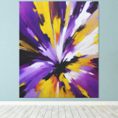 abstract paarse en geel canvas afdruk (Insitu (Houten vloer))