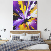 abstract paarse en geel canvas afdruk (Insitu (Slaapkamer))