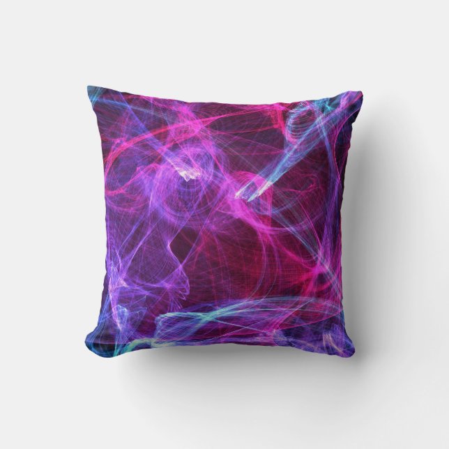 Abstract paarse en roze Pillow Design Kussen (Voorkant)