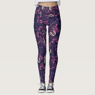 Abstract: Paarse en roze stroom Leggings