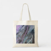 Abstract paarse en turquoise stroom tote bag (Achterkant)