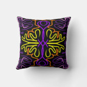 Abstract paarse, geel, oranje en roze ontwerp kussen (Achterkant)