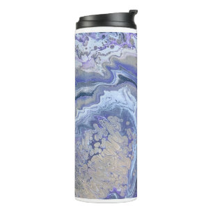 Abstract paarse & gouden mineraaderen thermosbeker