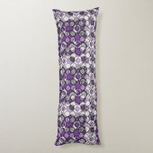 Abstract Paarse, grijze en zwarte cirkelpatroon Lichaamskussen (Achterkant (Verticaal))