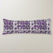 Abstract Paarse, grijze en zwarte cirkelpatroon Lichaamskussen (Voorkant)