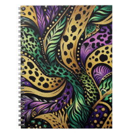 ABSTRACT PAARSE GROENE GOUDEN MARDI GRAS SPATTEN NOTITIEBOEK
