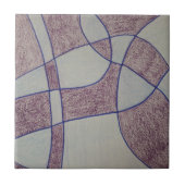Abstract paarse keramische tegel tegeltje (Voorkant)