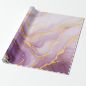Abstract Paarse Marmer Cadeaupapier (Uitgerold)