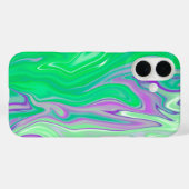 abstract paarse marmer en limoen Case-Mate iPhone case (Achterkant (horizontaal))