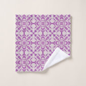 Abstract Paarse Orchidee Bloem Ontwerp Patroon Kun Bad Handdoek (Wasdoekje)