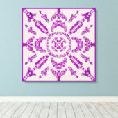 Abstract Paarse Orchidee Bloem Ontwerp Patroon Kun Canvas Afdruk (Insitu (Houten vloer))