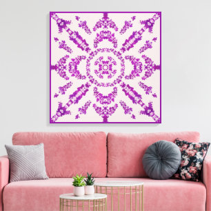 Abstract Paarse Orchidee Bloem Ontwerp Patroon Kun Canvas Afdruk