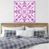 Abstract Paarse Orchidee Bloem Ontwerp Patroon Kun Canvas Afdruk (Insitu (Slaapkamer))