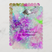 ABSTRACT PAARSE ROZE BLAUWE GOLVEN SCHELPEN,GLITTE KAART (Voorkant / Achterkant)