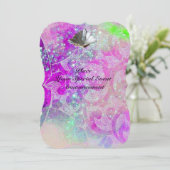 ABSTRACT PAARSE ROZE GOLVEN ZEESCHELPEN ,BLAUW LIN KAART (Staand voorkant)