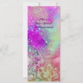 ABSTRACT PAARSE ROZE TEAL BLAUWE GOLVEN IN GLITTER KAART (Achterkant)