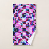 Abstract Paarse Roze Vierkantjes Geometrisch Patro Bad Handdoek (Handdoek)