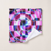 Abstract Paarse Roze Vierkantjes Geometrisch Patro Bad Handdoek (Wasdoekje)