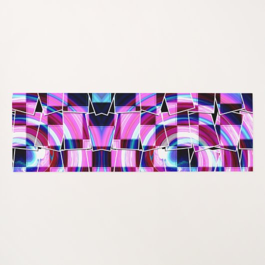 Abstract Paarse Roze Vierkantjes Geometrisch Patro Yogamat (Achterkant (horizontaal))