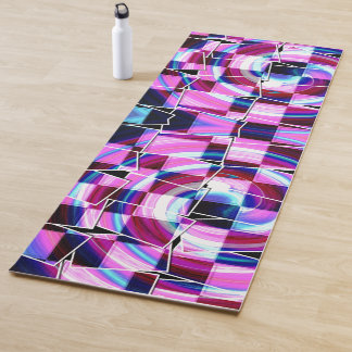 Abstract Paarse Roze Vierkantjes Geometrisch Patro Yogamat