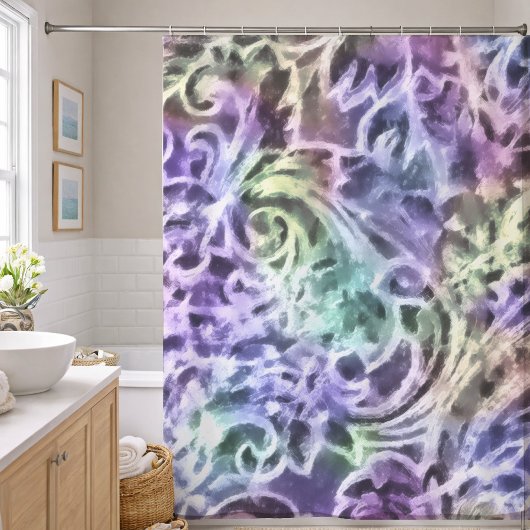 Abstract Paarse Tinten Ontwerp Douchegordijn