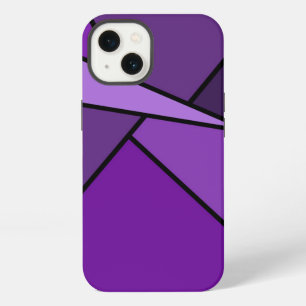 Abstract Paarse Veelhoeken Batterij Case iPhone 13 Hoesje