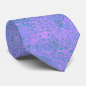 Abstract Paarse Webby Tie Dye Stropdas (Opgerold)