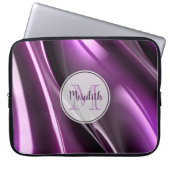 Abstract Paarse zwarte monogram Laptop Sleeve (Voorkant)