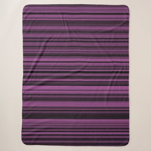Abstract Paarse Zwarte Strepen Sherpa Deken (Voorkant)