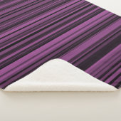 Abstract Paarse Zwarte Strepen Sherpa Deken (3/4)