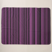 Abstract Paarse Zwarte Strepen Sherpa Deken (Voorkant (horizontaal))