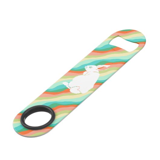Abstract paasbunny Spring Speed Flessenopener (Achterkant Gekanteld)